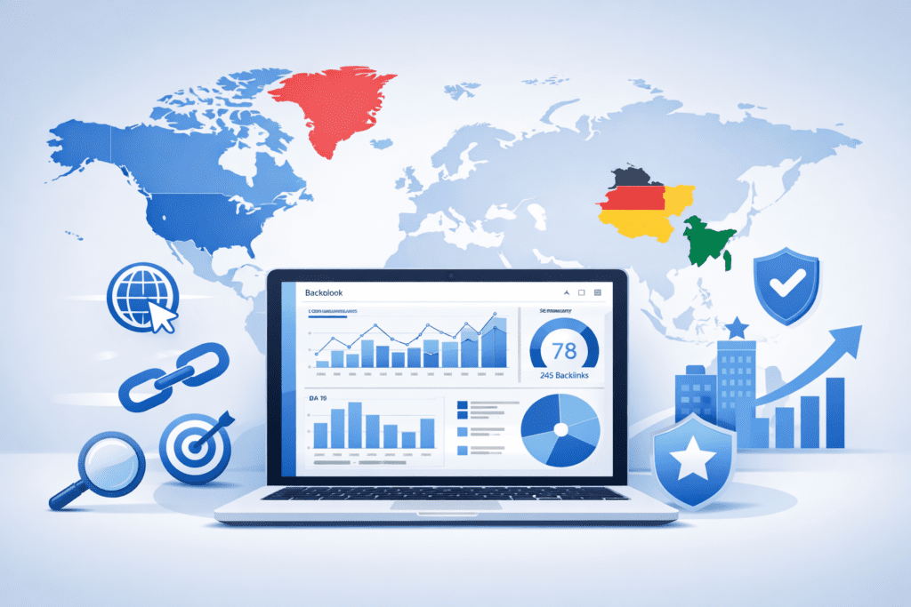 Global off page SEO strategy showing how international businesses build authority across multiple countries